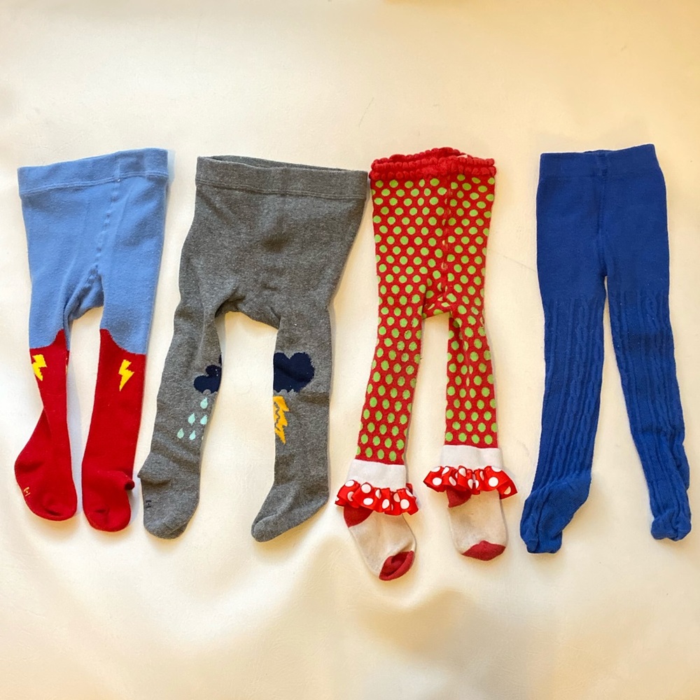EUC 4PC BUNDLE Tights 0-12months